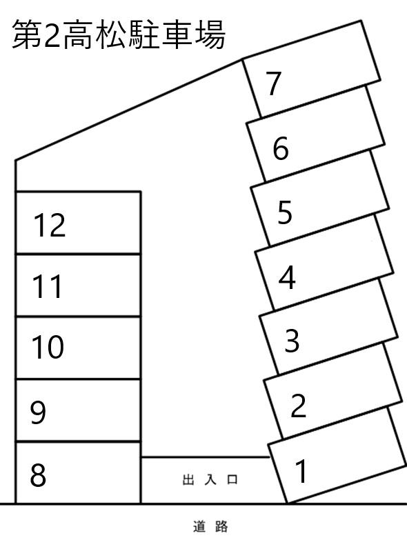 第2高松駐車場の駐車配置図