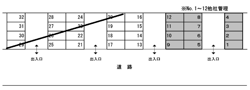 飯倉三原駐車場の駐車配置図
