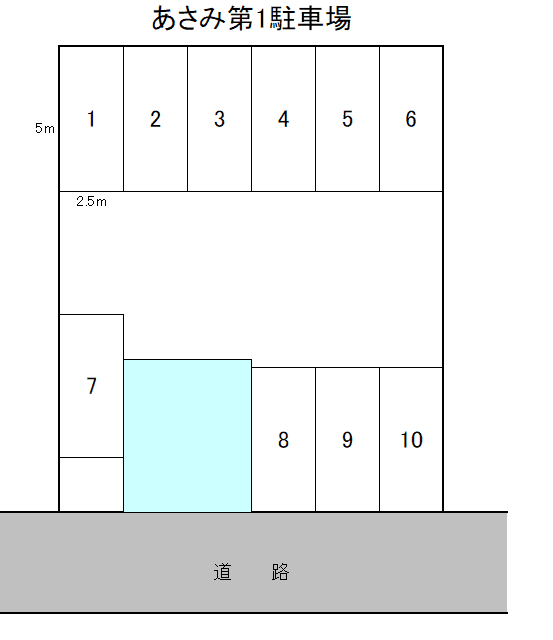 あさみ第1駐車場の駐車配置図