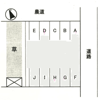 八椚町橋本方駐車場の駐車配置図