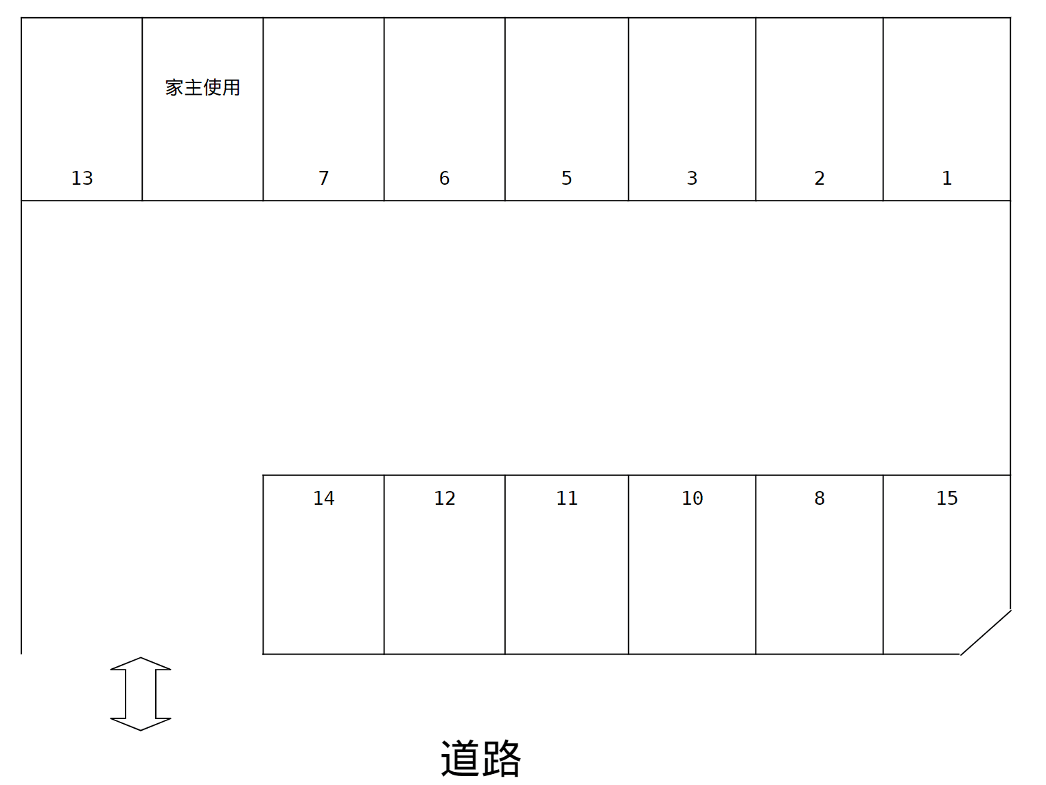 第2中村町大更ガレージの駐車配置図