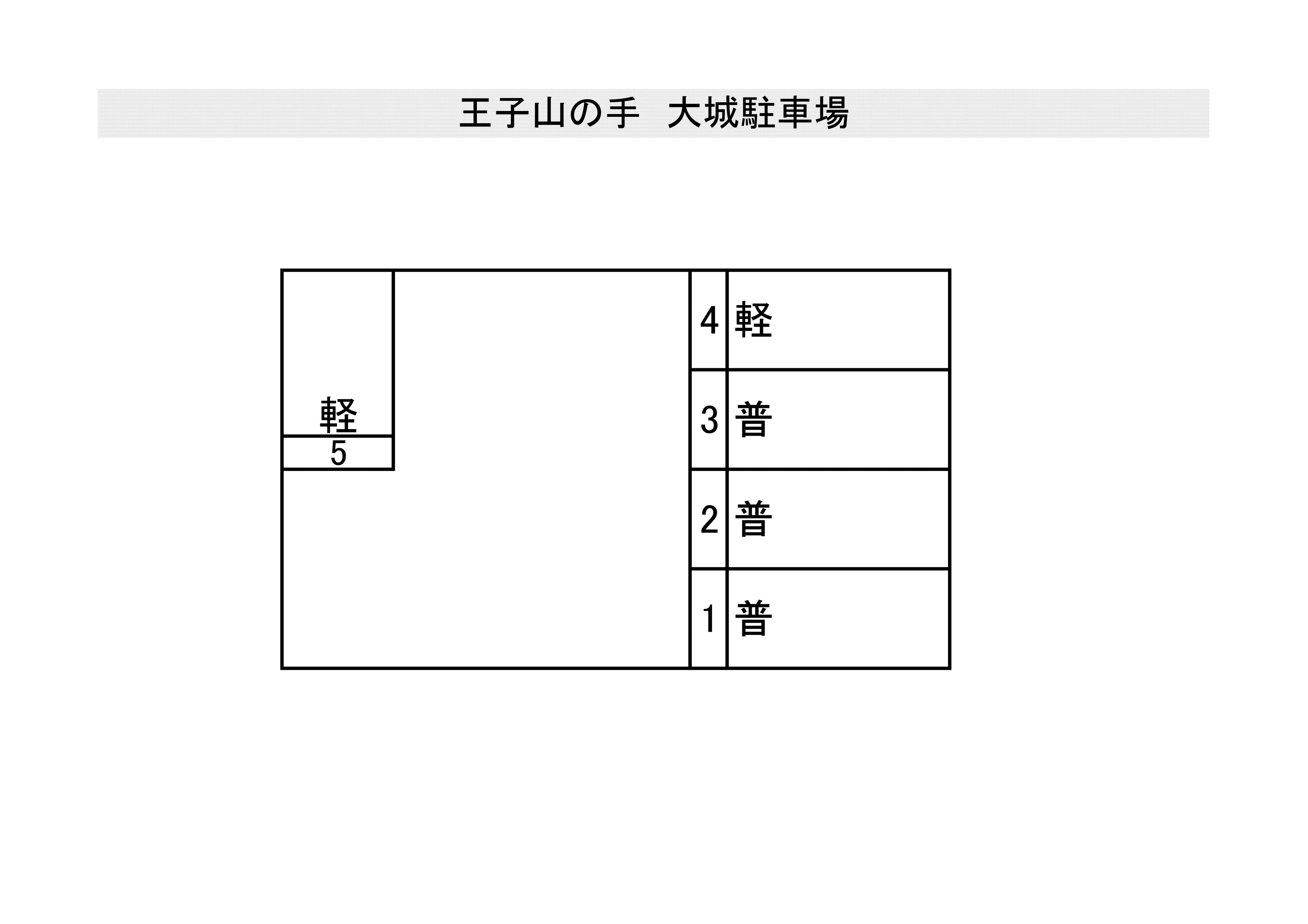 王子山の手 大城駐車場の駐車配置図