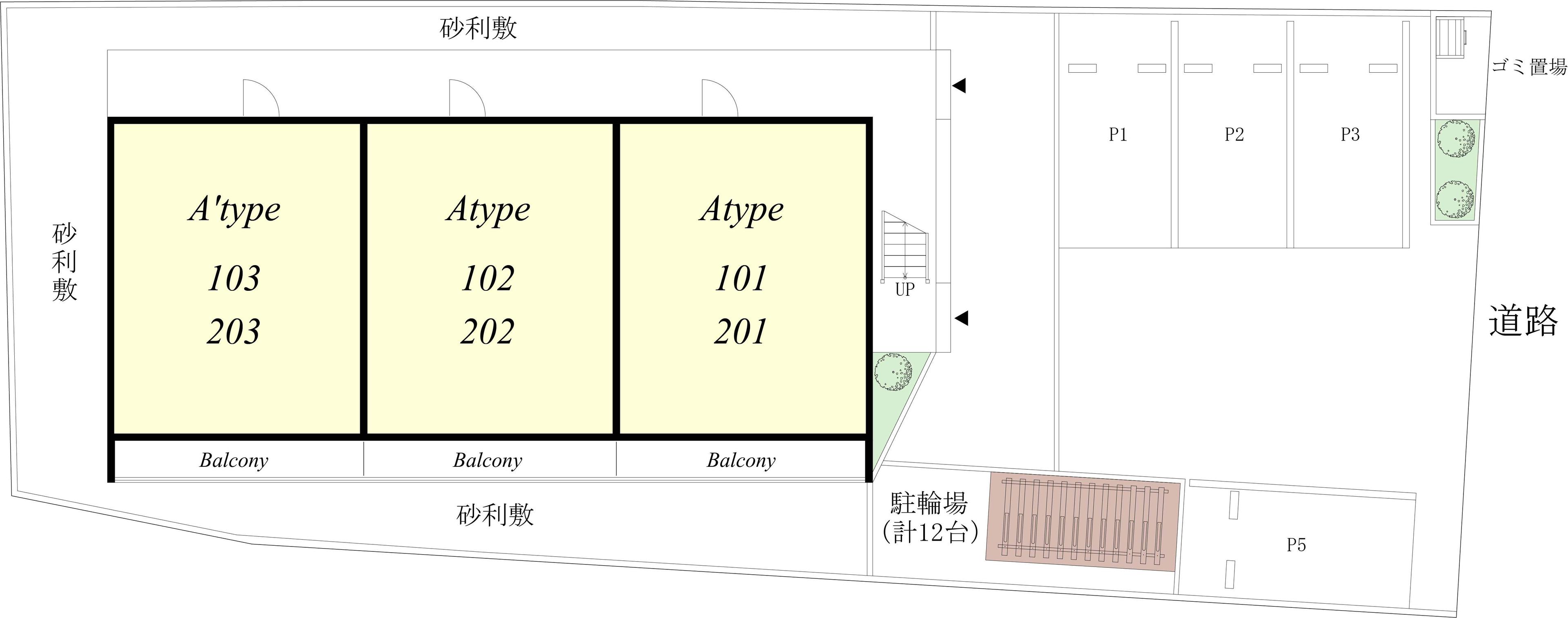 リブリ・鷹匠駐車場の駐車配置図