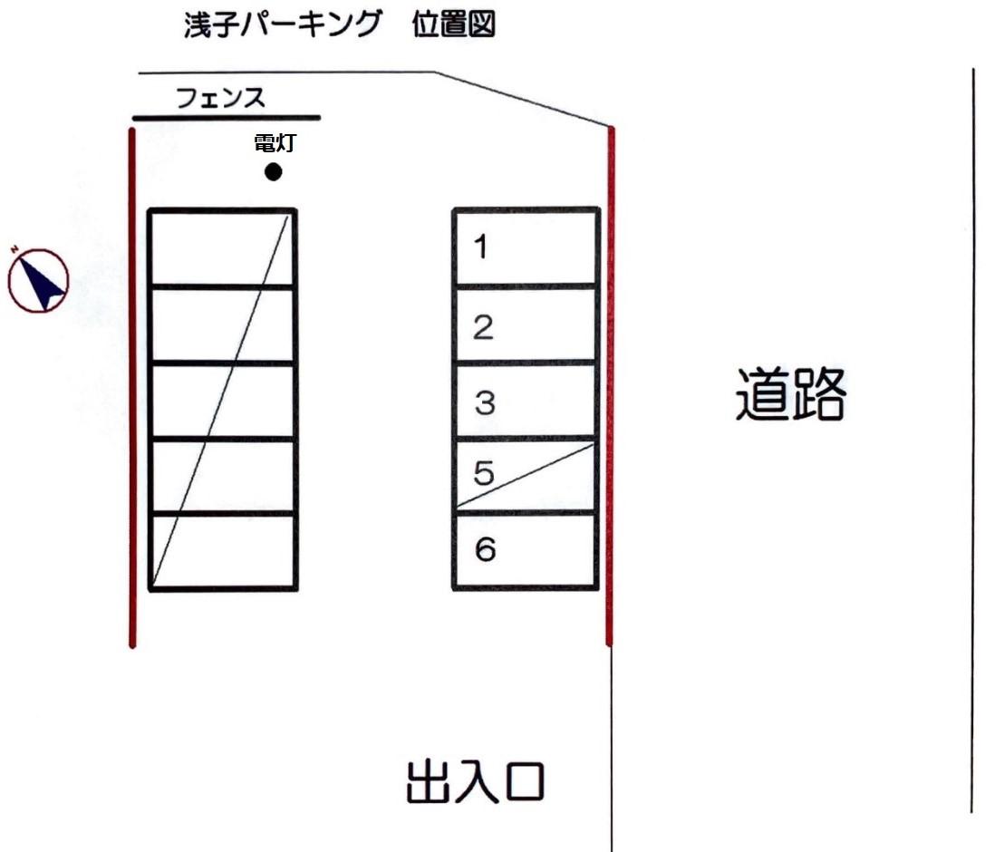浅子パーキングの駐車配置図