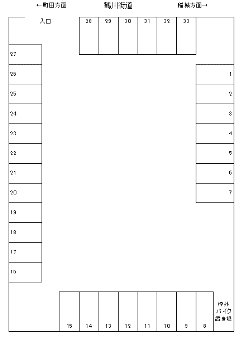 越畑駐車場の駐車配置図