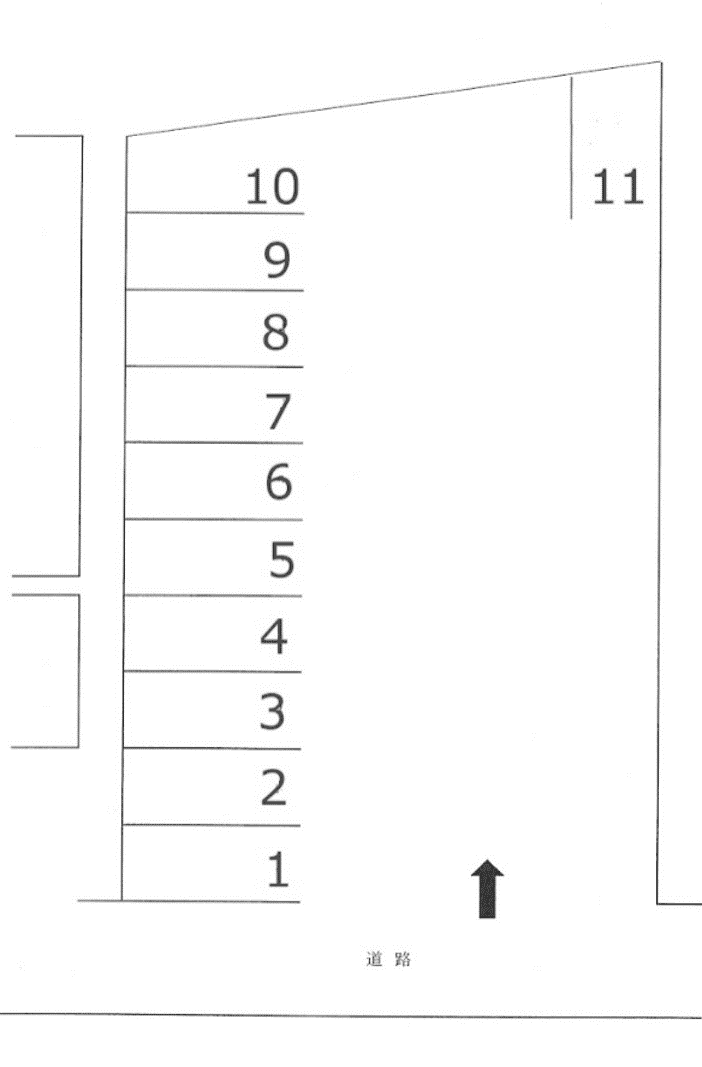 東那珂3丁目合庭月極駐車場の駐車配置図