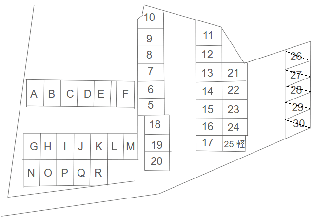 興津中町767-3駐車場の駐車配置図