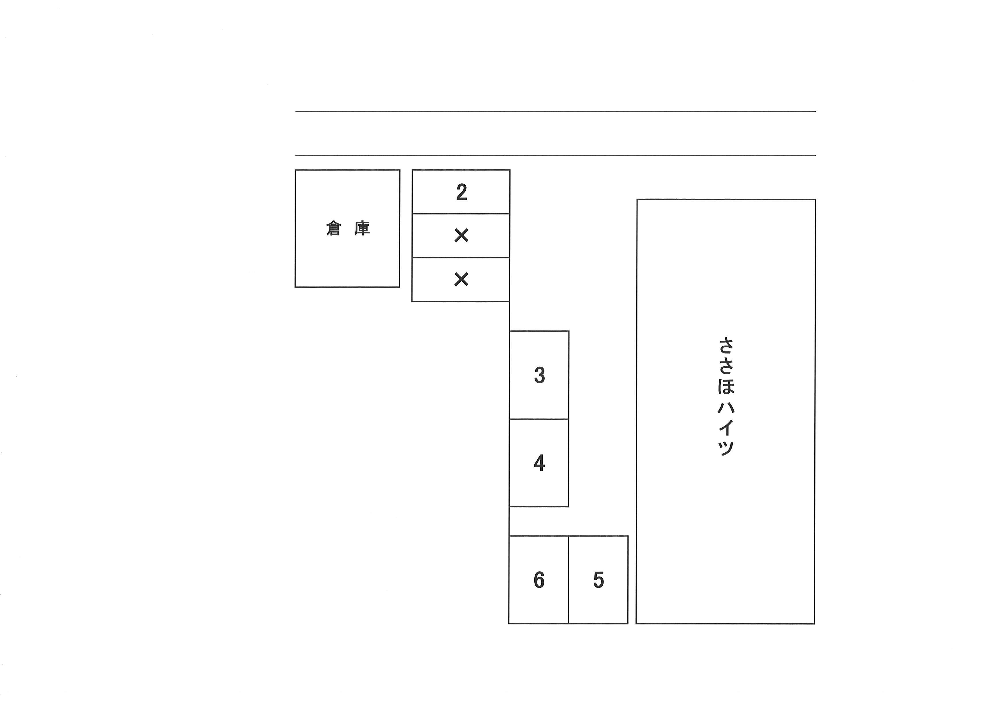 ささほハイツ駐車場の駐車配置図
