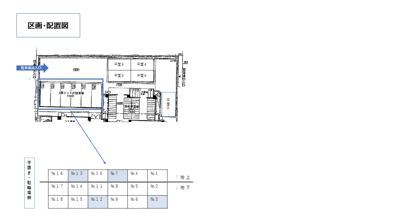 東大泉2丁目駐車場の駐車配置図