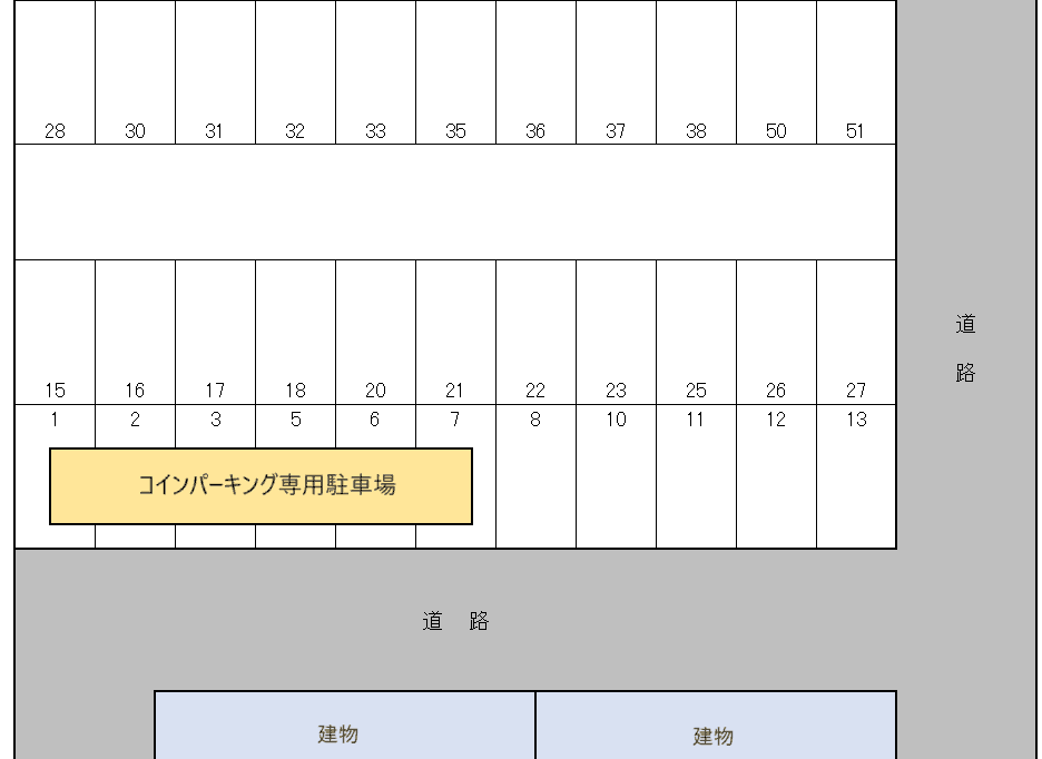 昭和町ガレージの駐車配置図