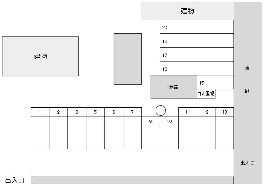 幼方パーキングの駐車配置図