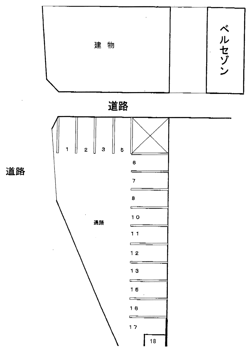 間第2駐車場の駐車配置図