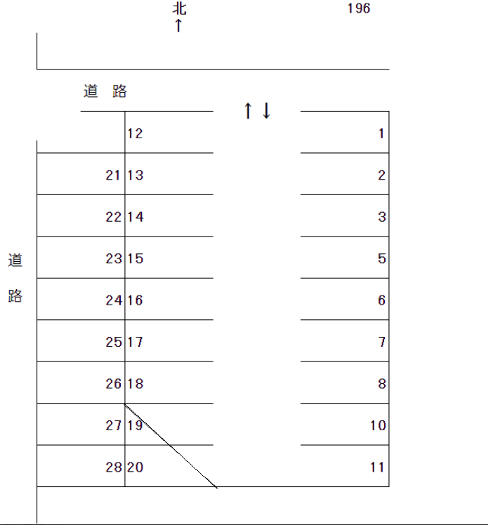 岩倉-196の駐車配置図