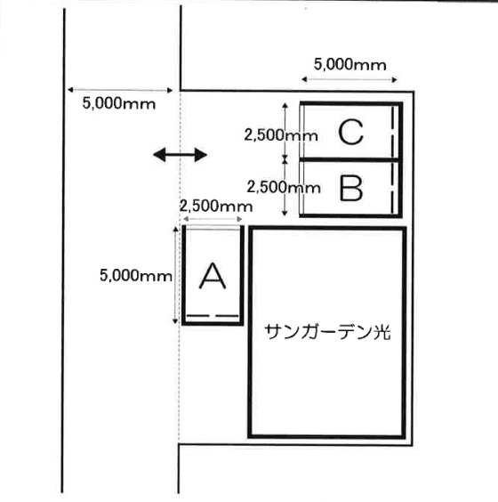 サンガーデン光の駐車配置図