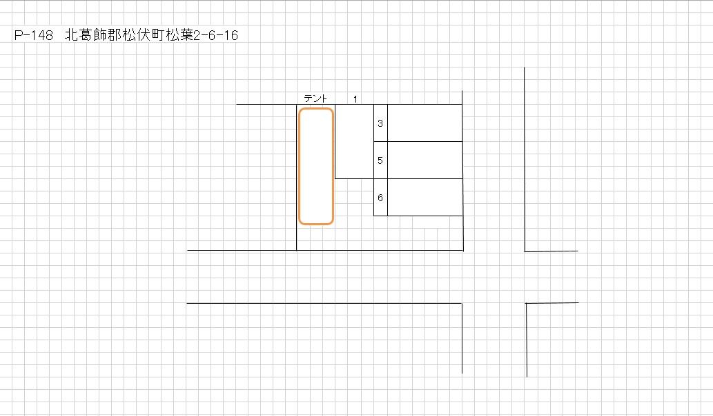 P-148駐車場(松葉)の駐車配置図