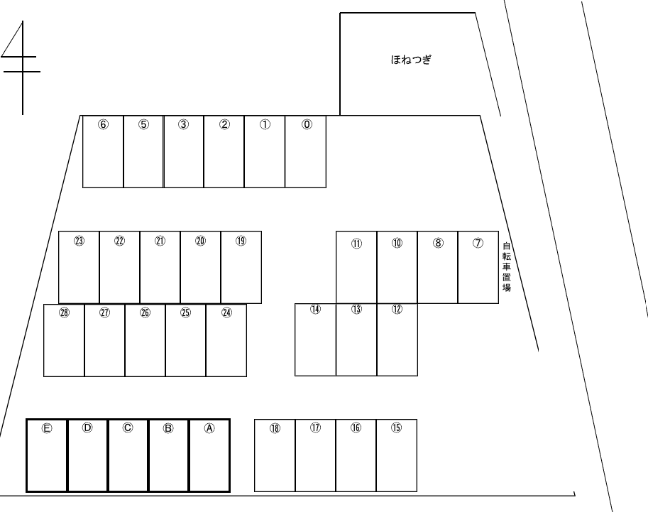 村原パーキングの駐車配置図