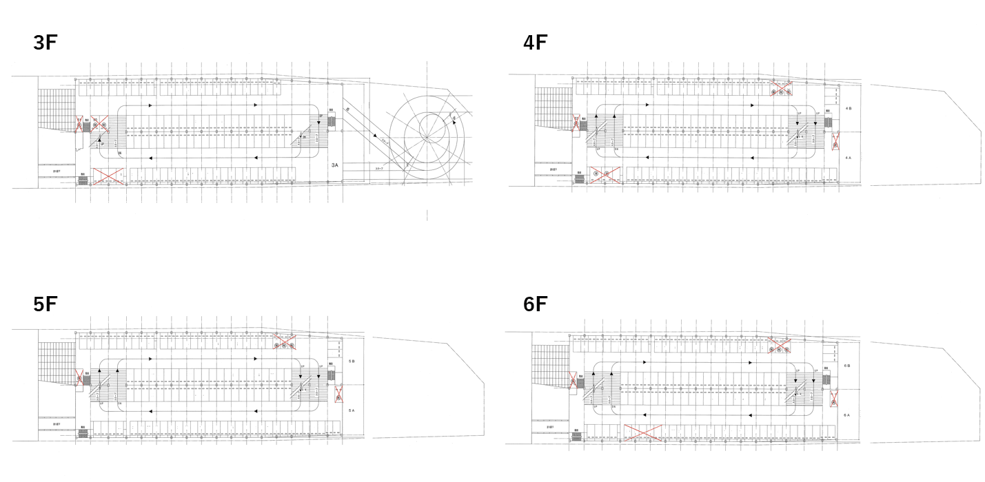 まちだターミナルパーキングの駐車配置図