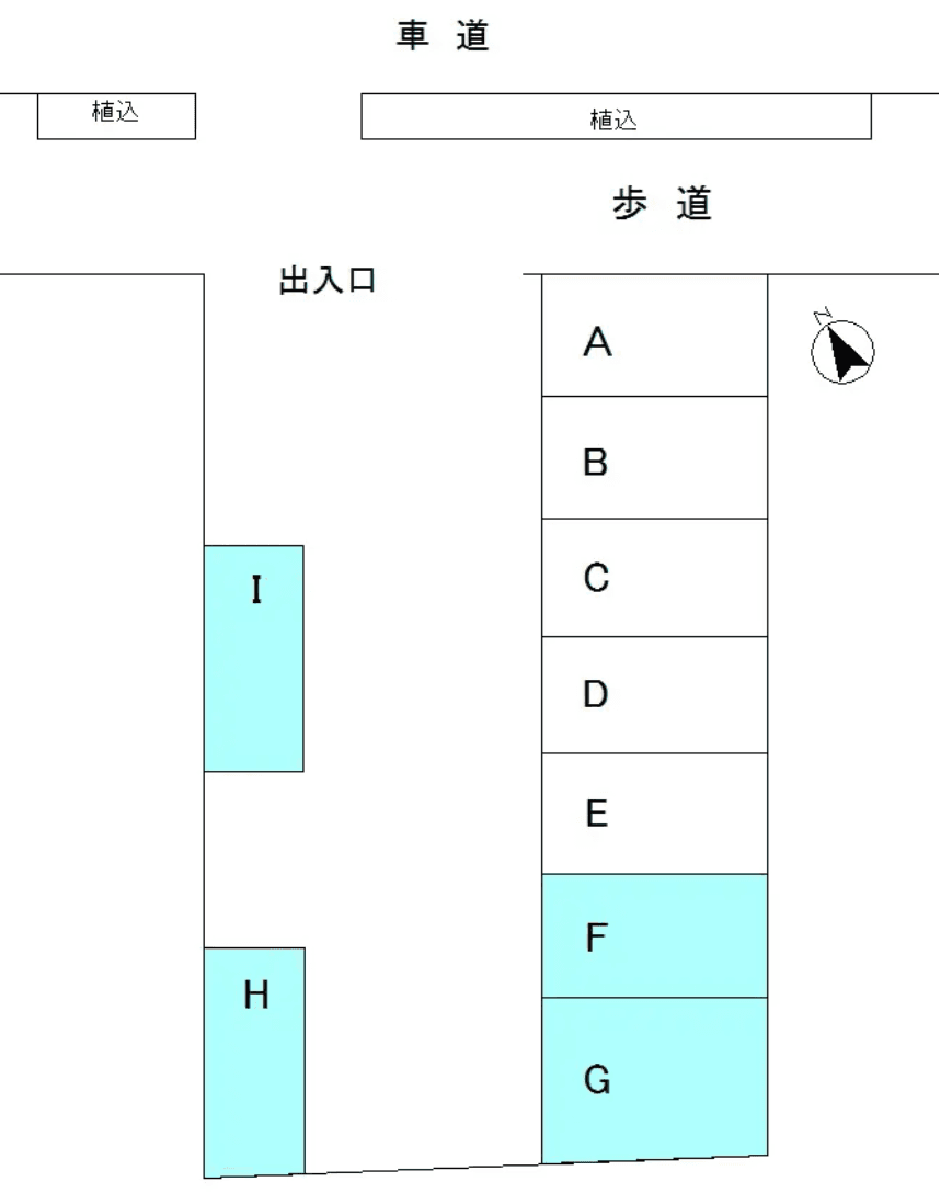 高浜台21駐車場の駐車配置図