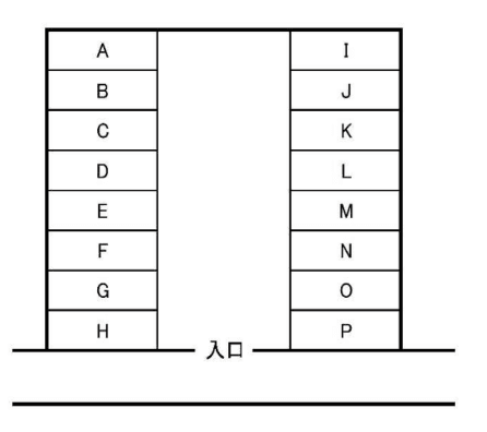菅谷駐車場の駐車配置図