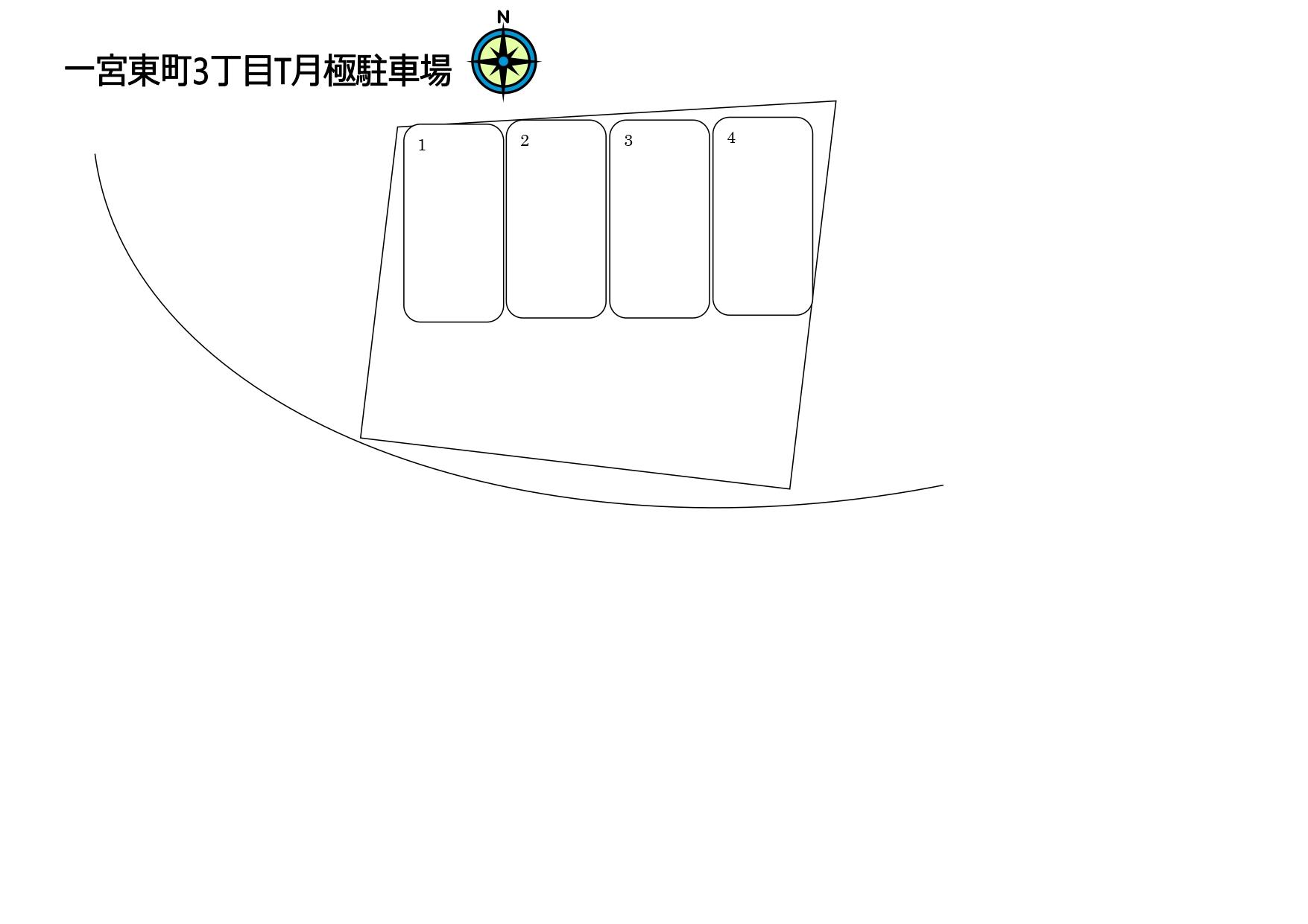 一宮東町3丁目T月極駐車場の駐車配置図