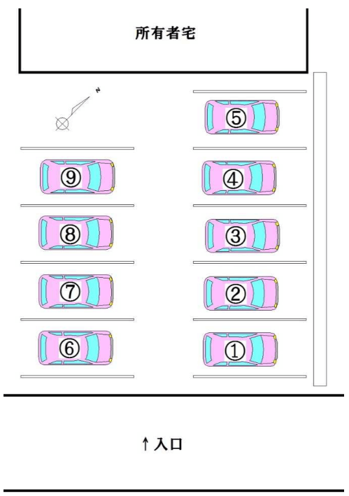 琴似1-6パーキングの駐車配置図