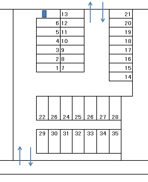 新宿通2丁目駐車場の駐車配置図