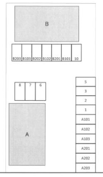 FKハイツウエルネスの駐車配置図