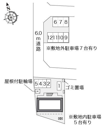 リトルフラワーB(24424) 敷地外駐車場の駐車配置図