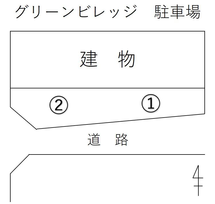グリーンビレッジ 駐車場の駐車配置図