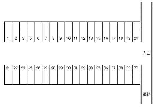 御殿山YKパーキングの駐車配置図