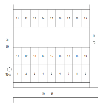 A-120西中原2丁目貸駐車場の駐車配置図