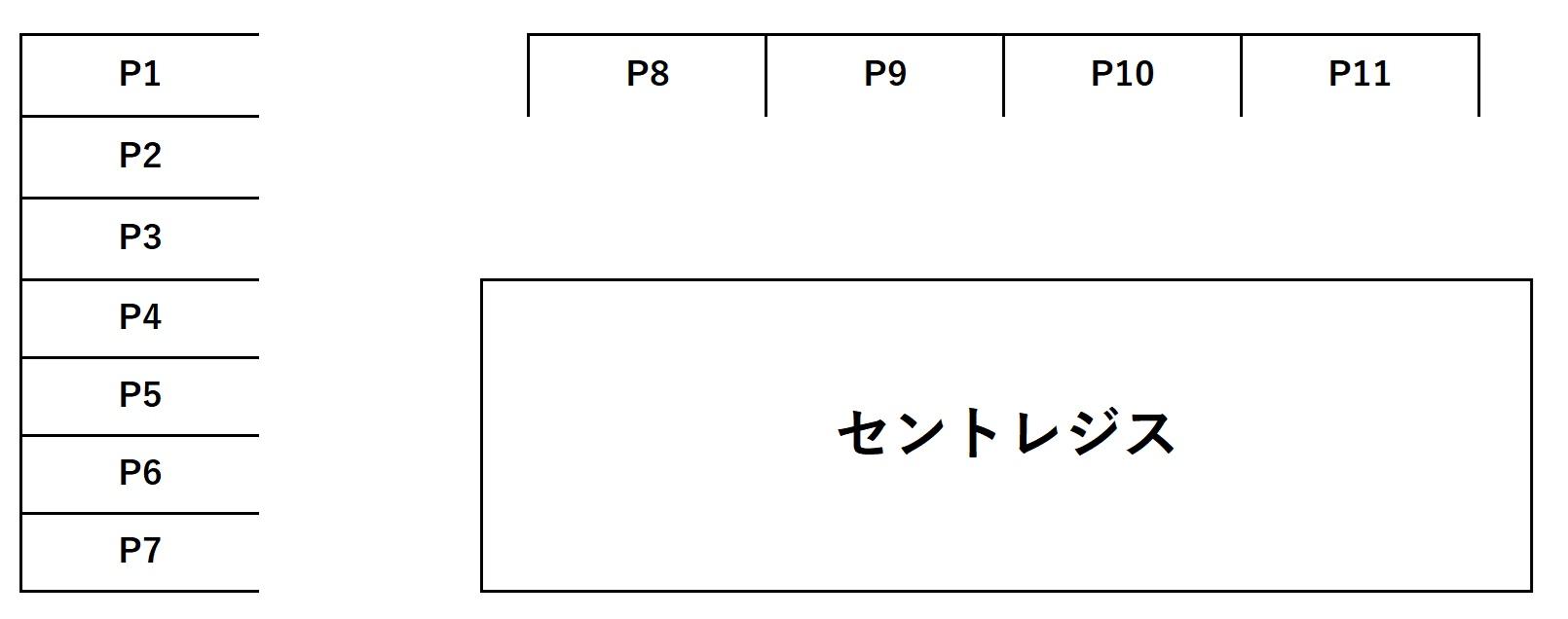 セントレジス 駐車場の駐車配置図