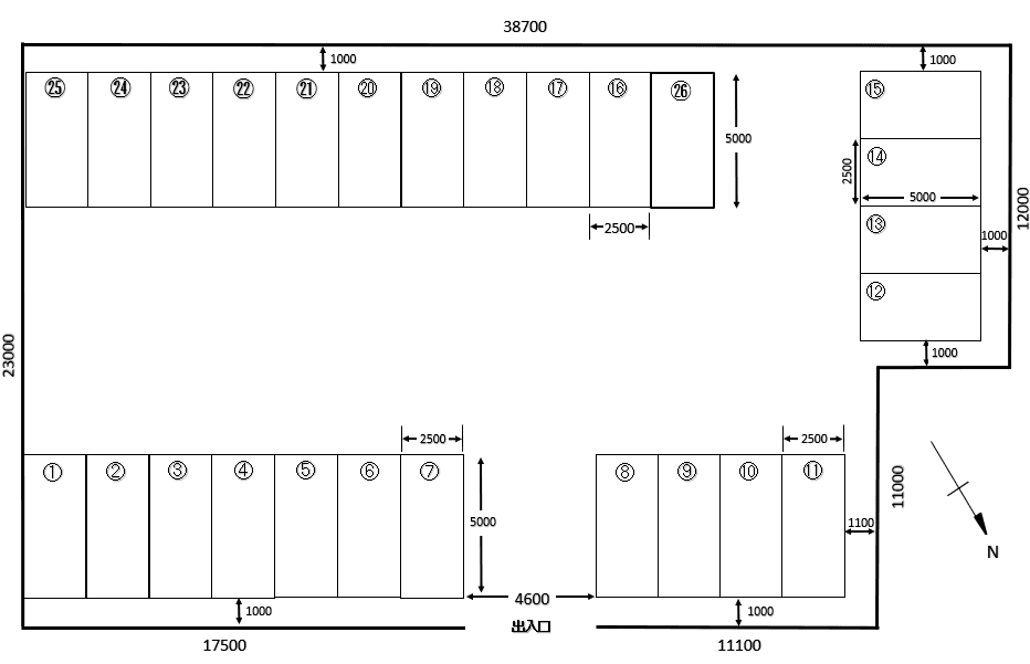 広尾田中駐車場の駐車配置図