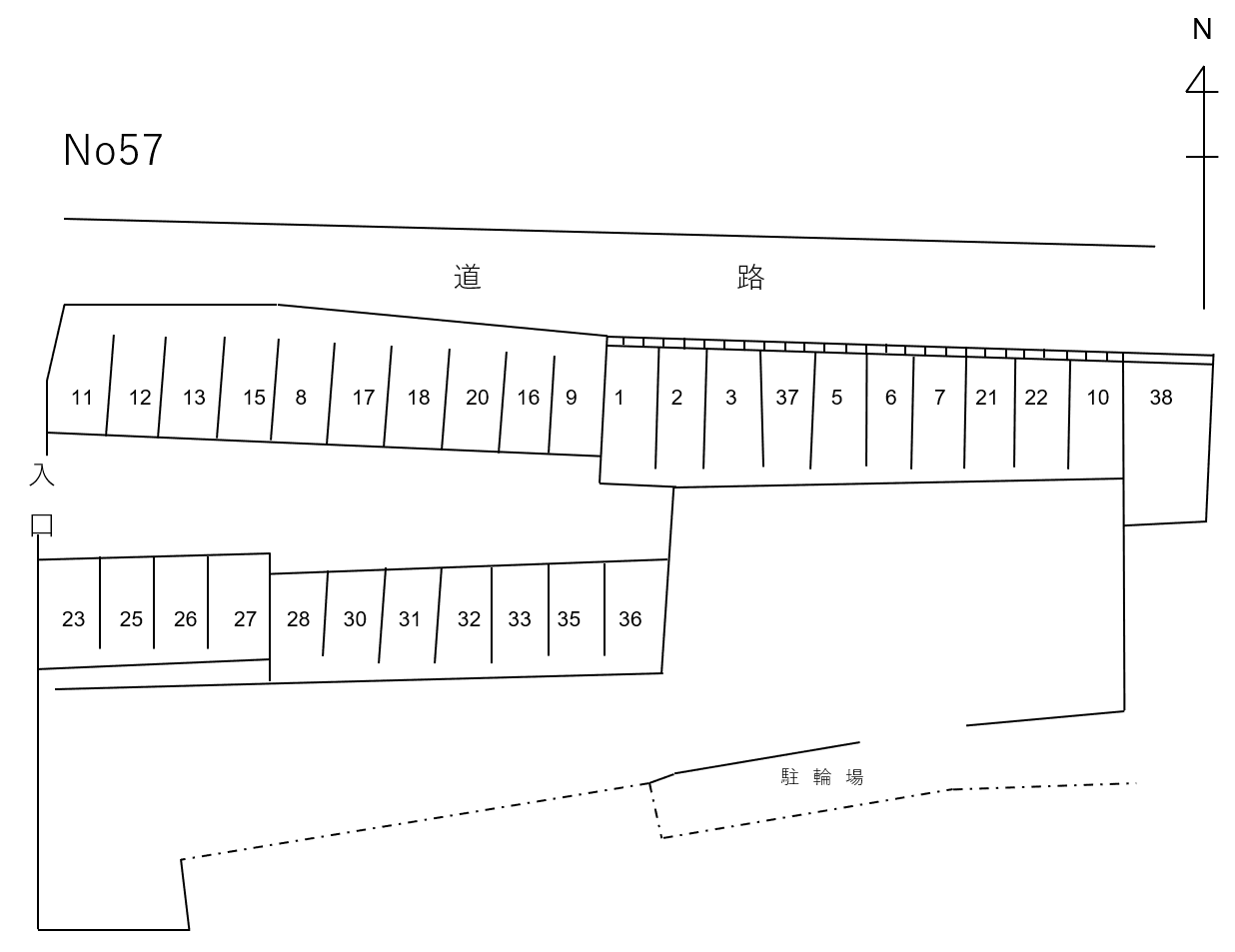 犬山-57の駐車配置図