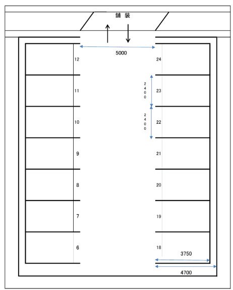 鈴木第二駐車場の駐車配置図
