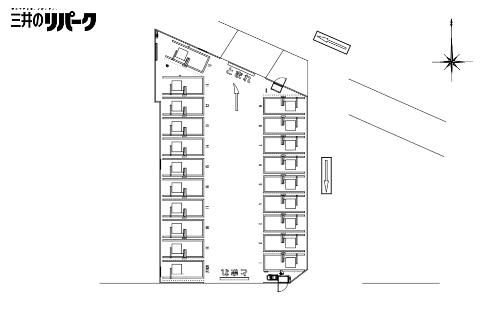 西天満3丁目第3の駐車配置図