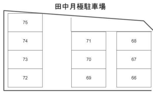 田中月極駐車場(平成2丁目・サンビレッジ平成)の駐車配置図