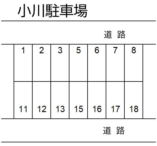 小川駐車場の駐車配置図