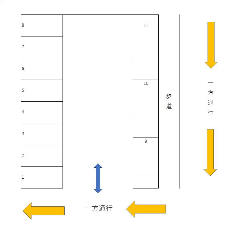 西町2丁目212駐車場の駐車配置図