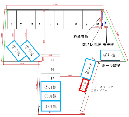 岡崎駅前第4の駐車配置図