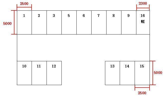 ジョイフル岩永パーキングの駐車配置図