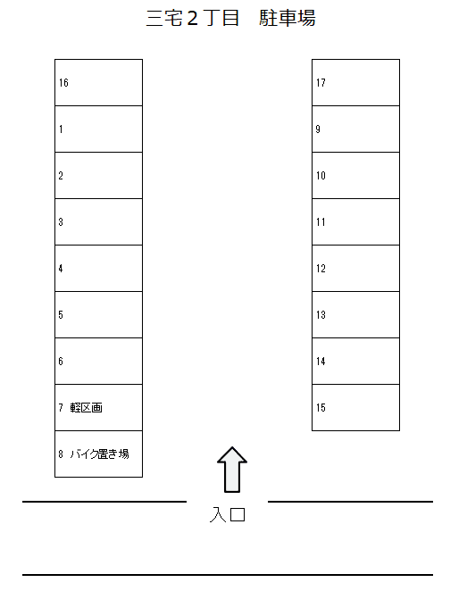 三宅2丁目駐車場の駐車配置図