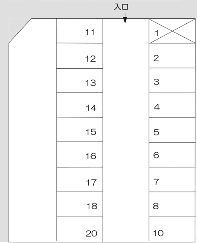 清水駐車場の駐車配置図