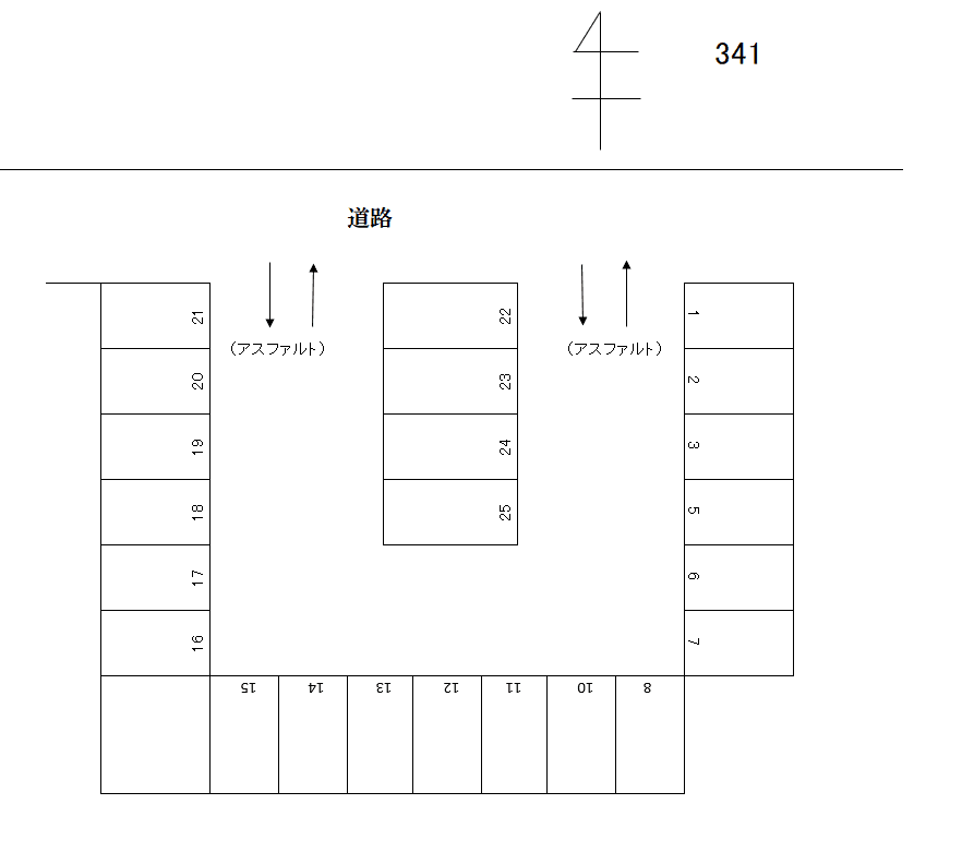 岩倉-341の駐車配置図