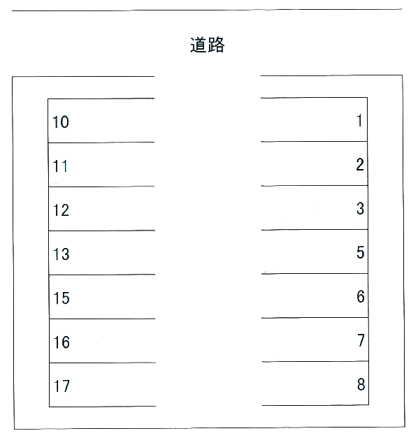 中村様駐車場の駐車配置図