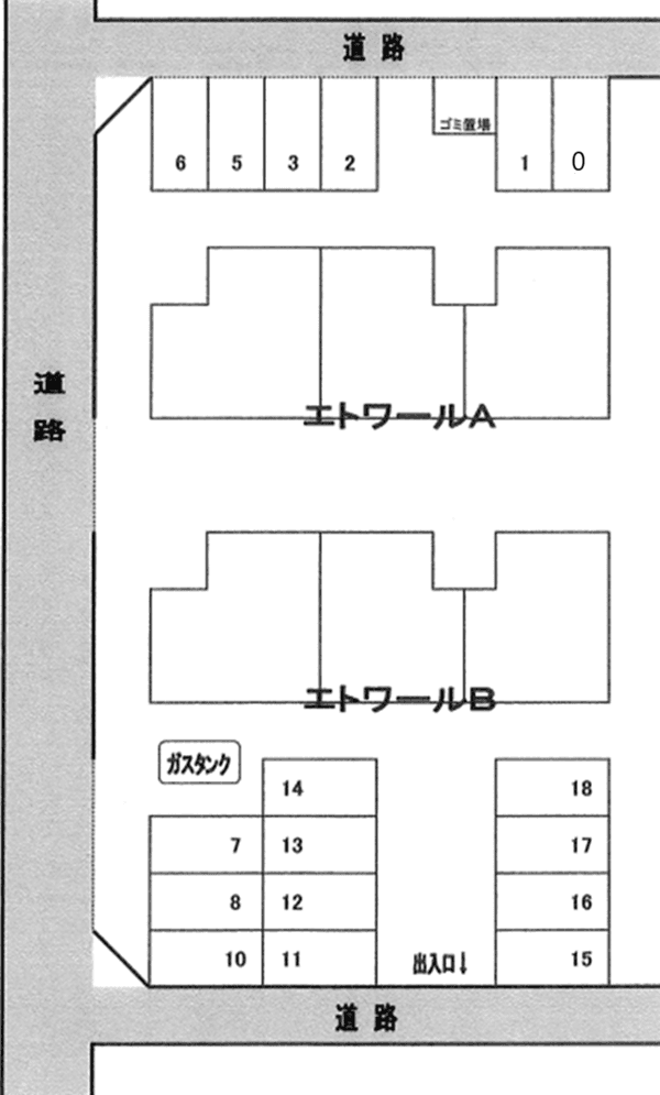 エトワール駐車場の駐車配置図