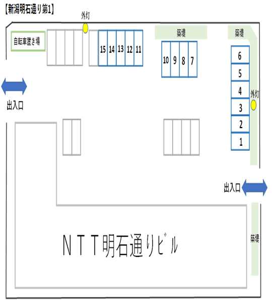 新潟明石通り第1駐車場の駐車配置図