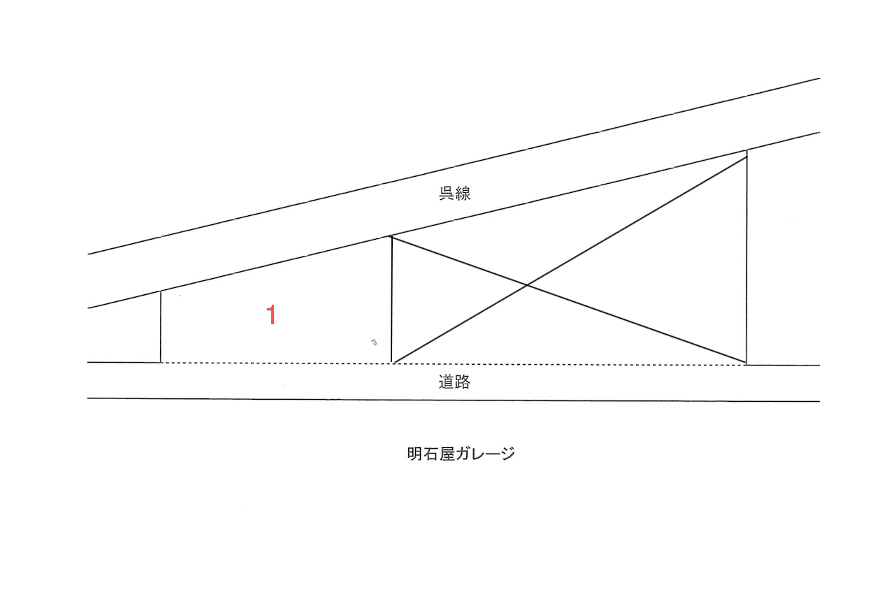 明石屋ガレージの駐車配置図