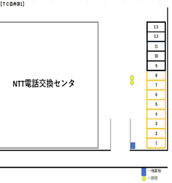 TC白井第1駐車場の駐車配置図