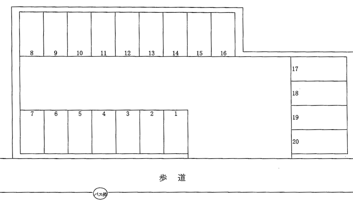 堀川ハラダパーキングの駐車配置図